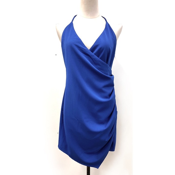 Lovers + Friends Blue Halter Mini Cocktail Dress Size Medium NWT - Picture 1 of 9